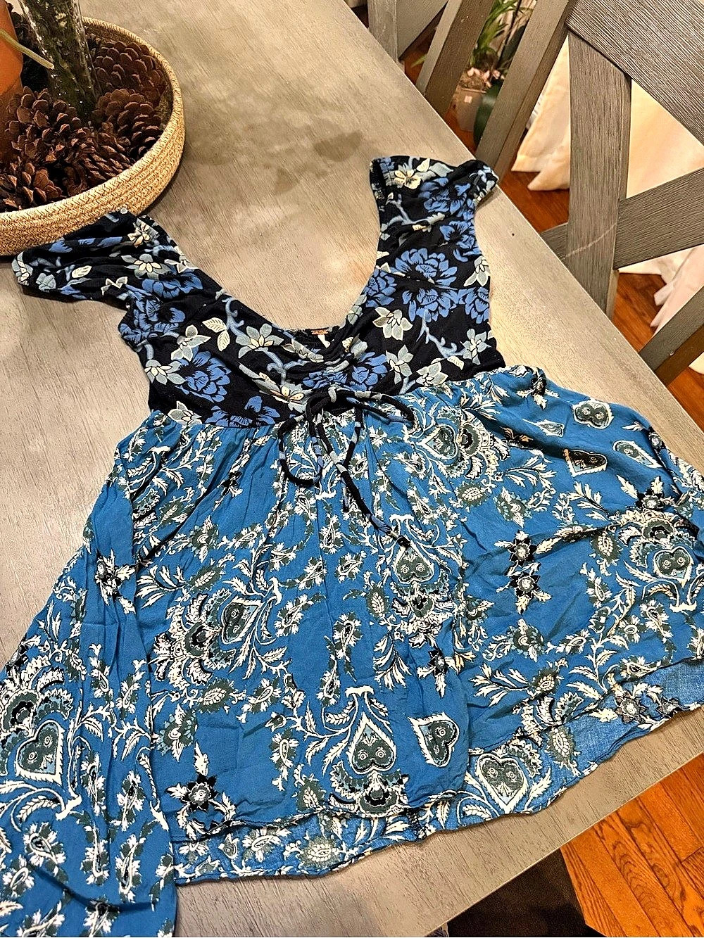 Free People Paisley blouse Blue Size Medium